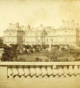 France Paris Palais du Luxembourg Palace & Gardens Old Photo Stereoview 1870