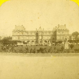 France Paris Luxembourg Palace Gardens Old Charles Gaudin Photo Stereoview 1870