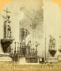 France Paris Eglise Saint Sulpice Church Pulpit Old Photo Stereoview 1860