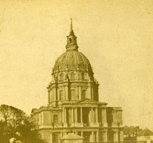 France Paris Dome des Invalides Old Photo Stereoview 1860