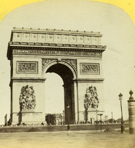 France Paris Place de l Etoile Arc de Triomphe Old Photo Stereoview 1860
