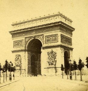 France Paris Place de l Etoile Arc de Triomphe Old Photo Stereoview 1860