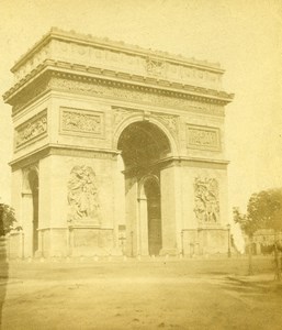 France Paris Place de l Etoile Arc de Triomphe Old Photo Stereoview 1870