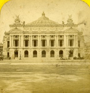 France Paris Opera Facade Old Hautecoeur Photo Stereoview 1870