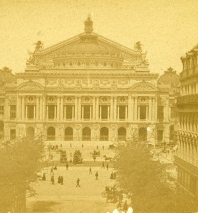 France Paris Opera Facade Old Photo Stereoview 1870