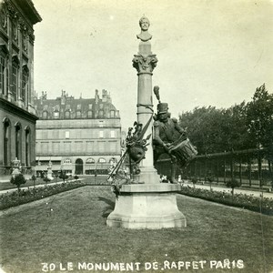 France Paris Raffet Monument Jardin du Louvre Old Stereoview Photo 1900