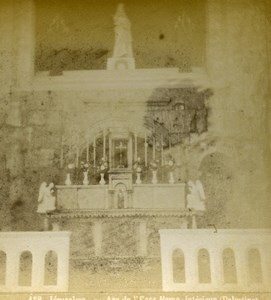 Israel Jerusalem Ecce Homo Arch interior Old Photo Stereoview 1875