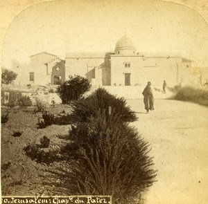 Israel Palestine Jerusalem Church of the Pater Noster Old Photo Stereoview 1875