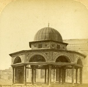Israel Palestine Jerusalem Ayyubid Mosque of Omar Old Photo Stereoview 1875