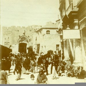Israel Palestine Jerusalem Jaffa Gate Old Stereoview Photo 1900