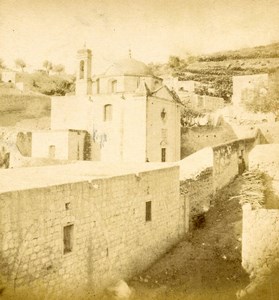 Israel Nazareth Chapel Mensa Christi Church Old Photo Stereoview 1875