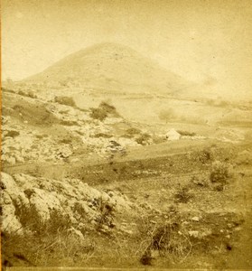 Israel Galilee Mount Tabor Transfiguration Old Photo Stereoview 1875