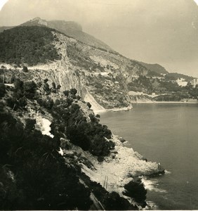France Eze Road Monaco to la Turbie Old Stereo Photo NPG 1905