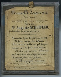 France Condé travelling daguerreotypist A. Schuffler Advert Daguerreotype 1860