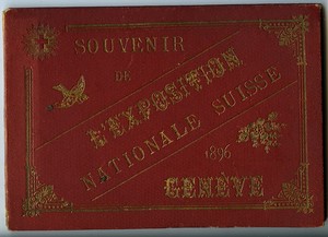 Suisse Geneve Exposition Nationale Leporello Album Souvenir en Accordéon 1896