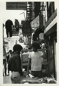 2 Black Boys in Busy Street Chris Mackey Photo 1972