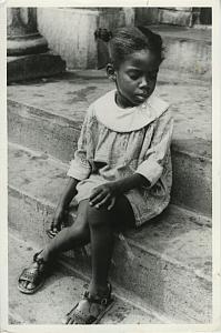 Black Little Girl on Stair Chris Mackey Photo 1970's