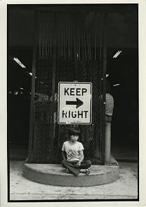 Asian Boy by Parking Sign Chris Mackey Photo 1979