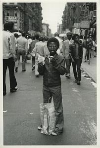 Happy Boy in Busy Street Chris Mackey Photo 1970's