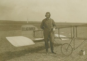 Leon Delagrange Aviation Pioneer by Airplane old Photo 1910