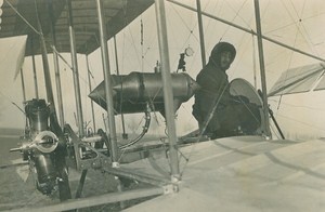 Louis Paulhan Aviation Pioneer in Airplane old Photo 1909