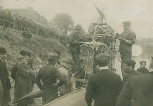 Alberto Santos-Dumont Aviation Pioneer Hydroplane on Seine River old Photo 1907