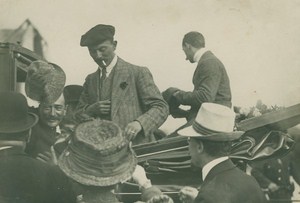 Aviator Alfred Leblanc Signing Postcards Aviation Pioneer old Photo 1910