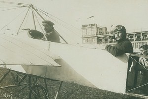 Francois Deroye and passenger Deadly Crash Aviation old Photo 1914