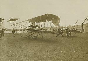 Sommer Biplane Lyon Airport Aviation old Photo 1910