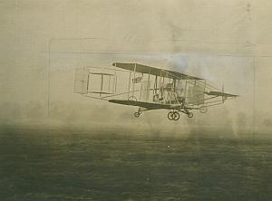 Cody Military biplane in flight Aviation old Photo 1910