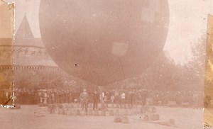 Russia Moscow Crowd around Tethered Balloon Aviation old Photo 1909