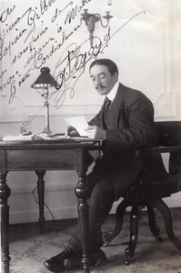 Russie Pionnier de l'Aviation Adolphe Pegoud Autographe Ancienne Photo 1914