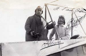 Russie Pionnier de l'Aviation Adolphe Pegoud Autographe Ancienne Photo 1914