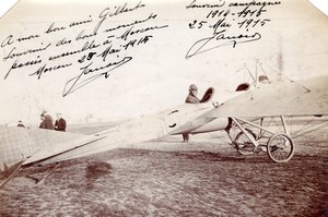 Russie Moscou Aviation WWI Louis Janoir Deperdussin Autographe Ancienne Photo 1915