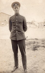 Russie Moscou Aviation WWI Louis Janoir en uniforme Ancienne Carte Photo 1915