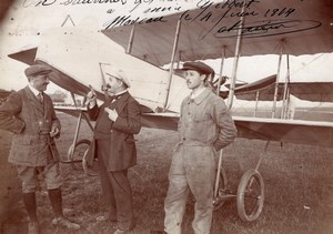 Russie Moscou Aviation Alphonse Poirée Farman Dux Autographe Ancienne Photo 1914