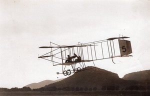 Cannes Port Aviation Joseph Christiaens sur Farman Ancienne Photo Branger 1910