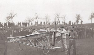 St Cyr? French Aviation Santos Dumont & his Demoiselle 20 old Photo 1909