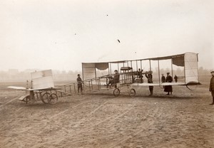 Issy? Aviation Maurice Colliex sur Canard Voisin Biplan sans queue Ancienne Photo Rol 1911